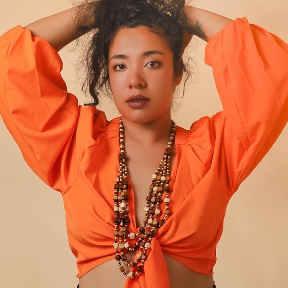 Vintage Wooden Beaded Necklace Multi Layered Unique Shape Women's Jewelry - Picture 4 of 9